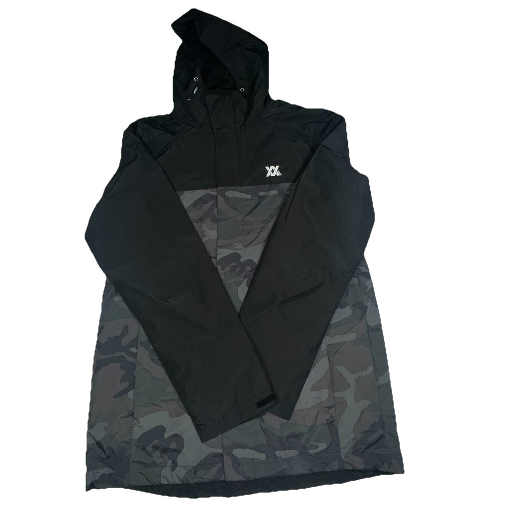 Dixxon Flannel Co Jacket Mens M Black Hooded Windbreaker Full Zip Ground Up NWT